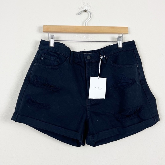 KanCan Pants - Kancan Black Distressed High Rise Shorts Size XL